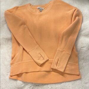Anthropologie Orange Waffle Knit Sweater